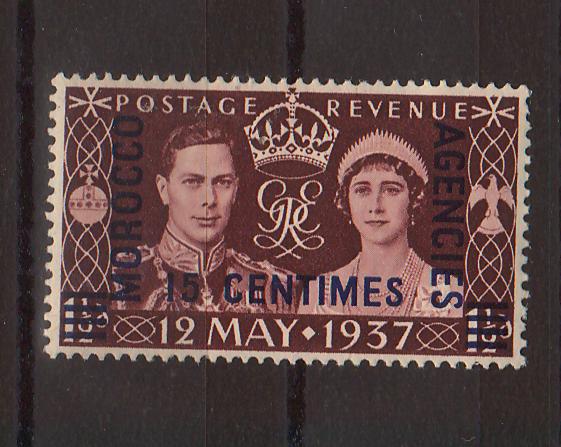 British Office Abroad Maroc Centimes 1937 Coronation Issue cv. 0,35 (TIP A)
