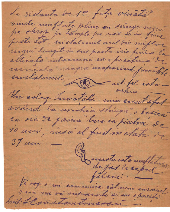 Romania 1901 Plic circulat Spic de griu cu scrisoarea continut ruta Scarisoara-Lipsca (Germania) destinat celebrului terapeut german Louis Kuhne (TIP G)
