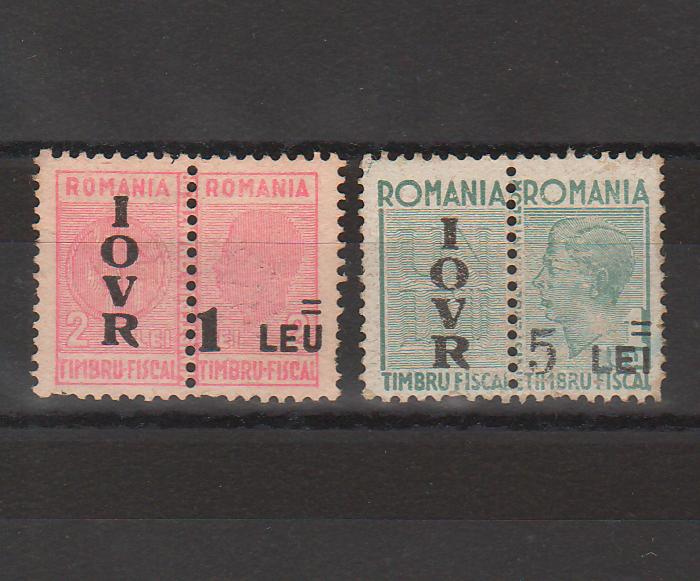 Romania 1947 Timbru fiscal supratipar IOVR (TIP A)
