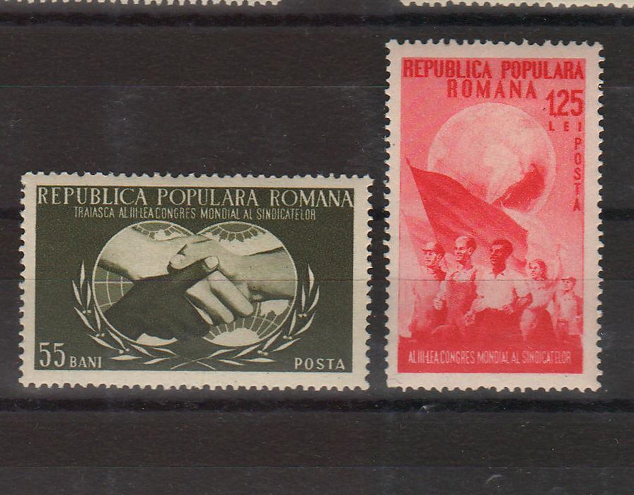 Romania 1953 Al III-lea Congres Sindical Mondial (TIP A)