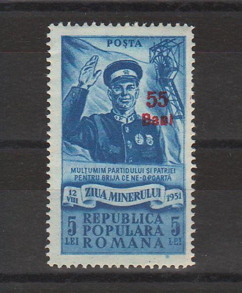 Romania 1952 Ziua Minerului supratipar (TIP A)