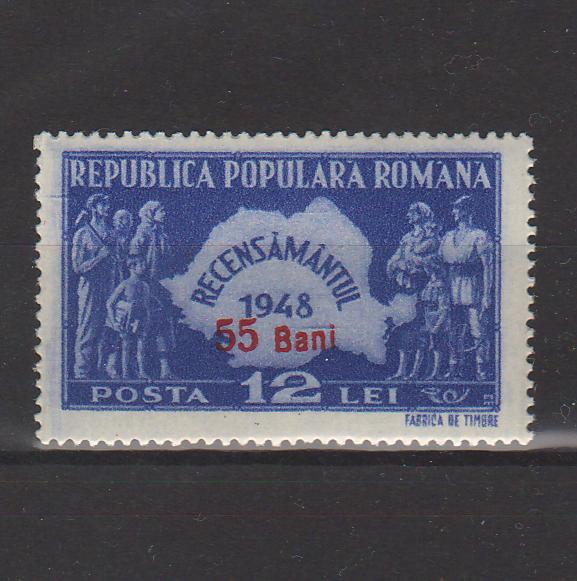 Romania 1952 Recensamantul supratipar (TIP A)