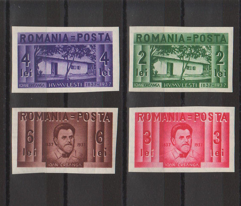 Romania 1937 Centenarul nasterii lui Ion Creanga serie nedantelata (TIP G)