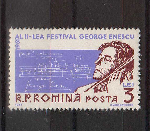 Romania 1961 Al doilea festival Enescu (TIP A)